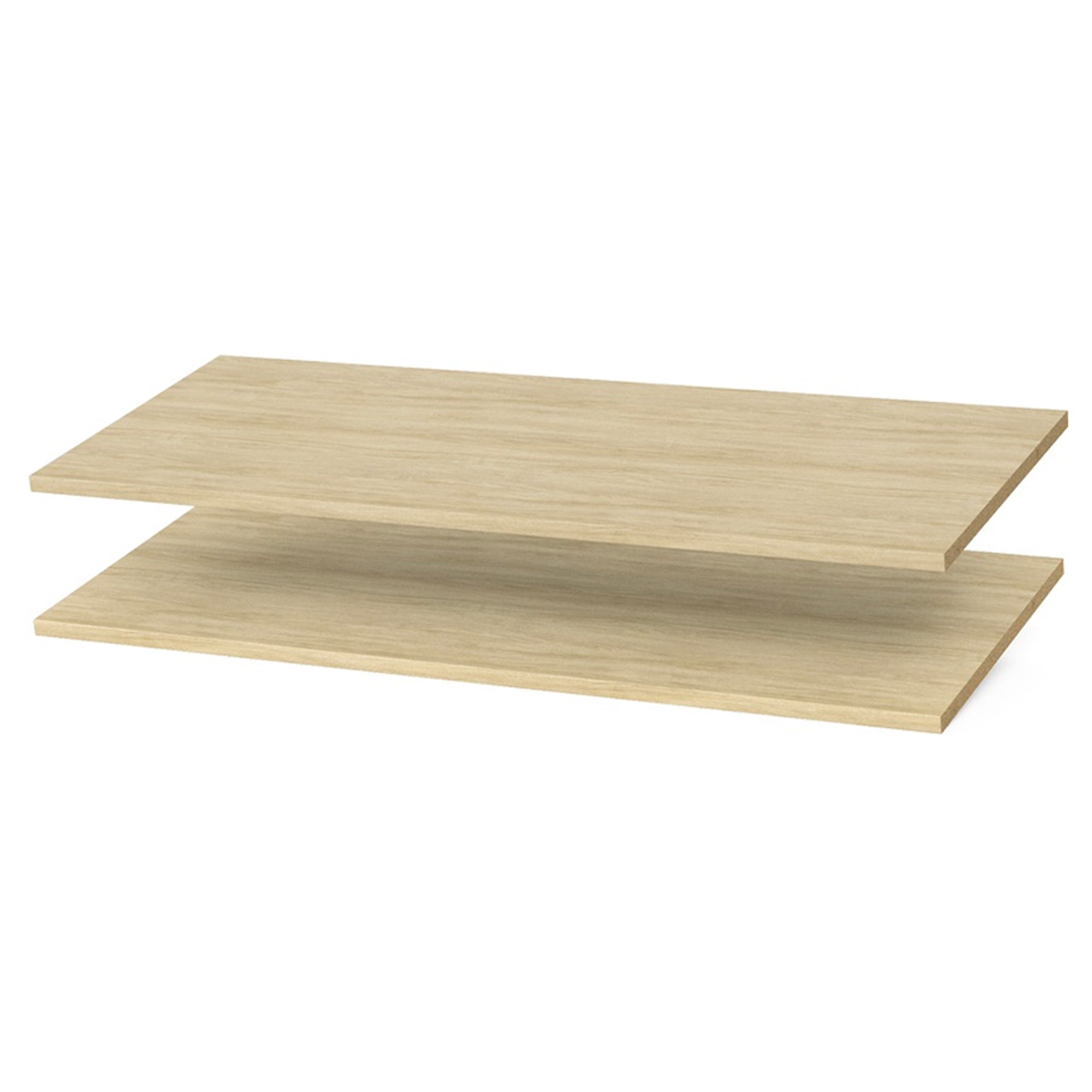Easy Track 35 Inch Wide Wooden Organizer Closet Shelf, Honey Blonde, (2 Pack)