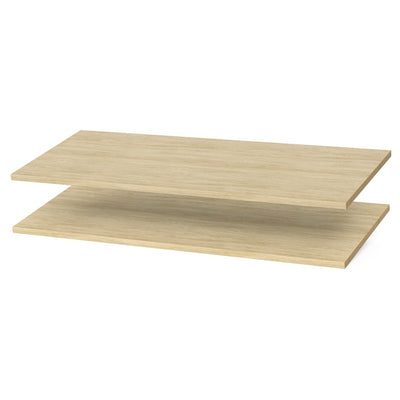 Easy Track 35 Inch Wide Wooden Organizer Closet Shelf, Honey Blonde, (2 Pack)