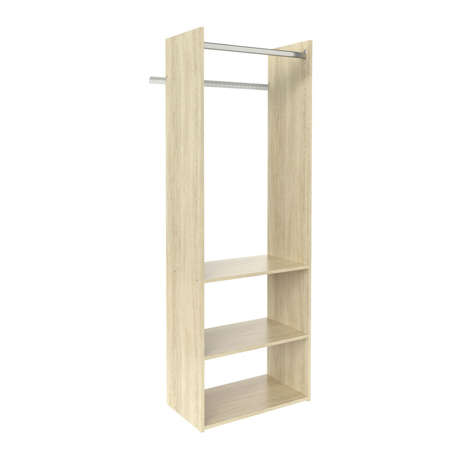 Easy Track 72" Hanging Tower Closet Storage Solution Organizer Kit, Honey Blonde - VMInnovations