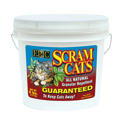 EPIC Scram for Cats Outdoor Organic All Natural Granular Repellent, 6 Lb Bucket