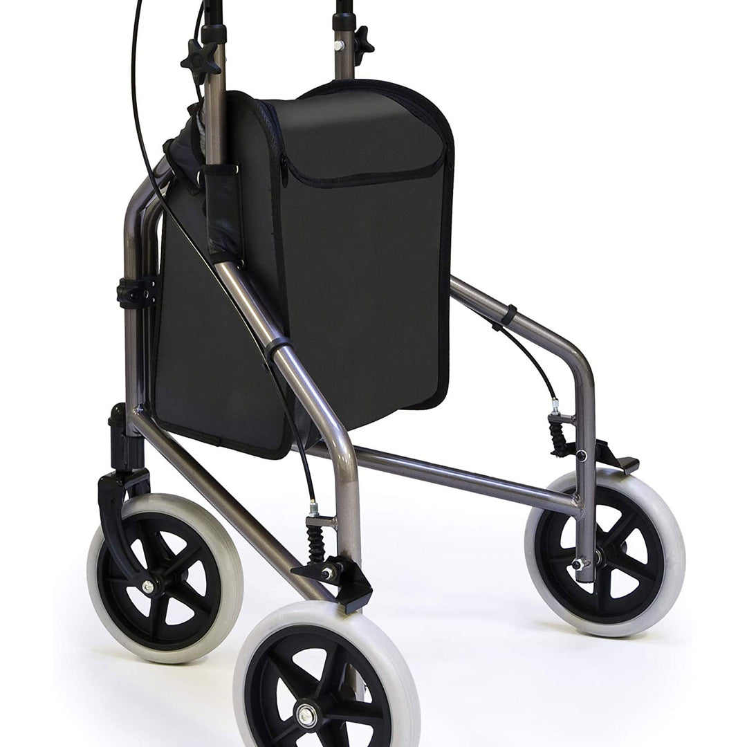 Lumex 609201P 3 Wheel Cruiser Lightweight Adjustable Rollator, Pewter Metallic