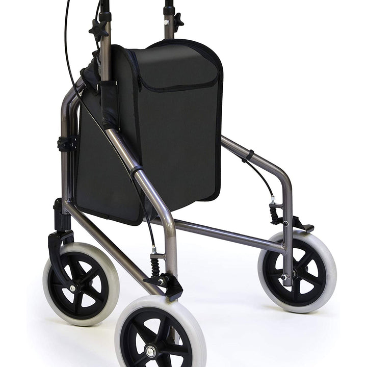 Lumex 609201P 3 Wheel Cruiser Lightweight Adjustable Rollator, Pewter Metallic