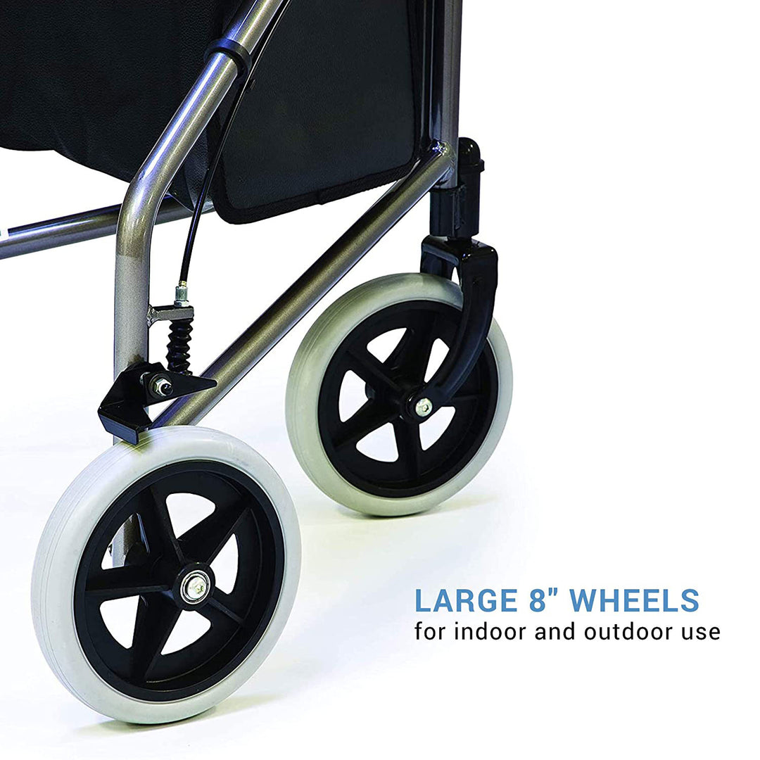 Lumex 609201P 3 Wheel Cruiser Lightweight Adjustable Rollator, Pewter Metallic