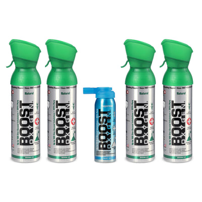 Boost Oxygen 5 & 2 Liter Natural Portable Pure Canned Oxygen Canister (5 Pack) - VMInnovations