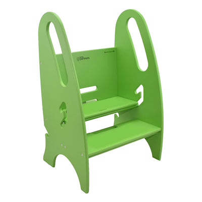 Little Partners 3-In-1 Growing Adjustable Height Wooden Step Stool, Apple Green