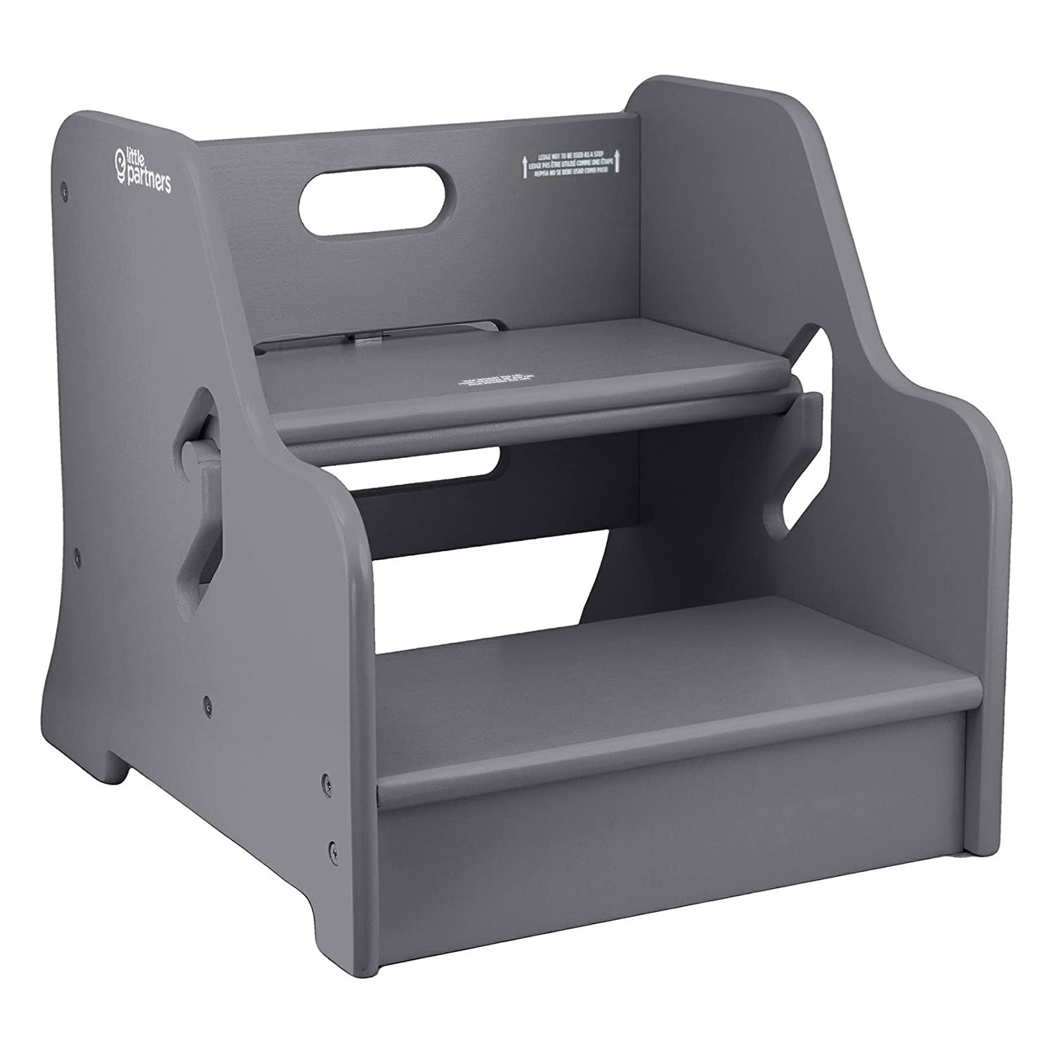 Little Partners Growing Adjustable Height Wooden Step Stool, Earl Grey (Used) - VMInnovations