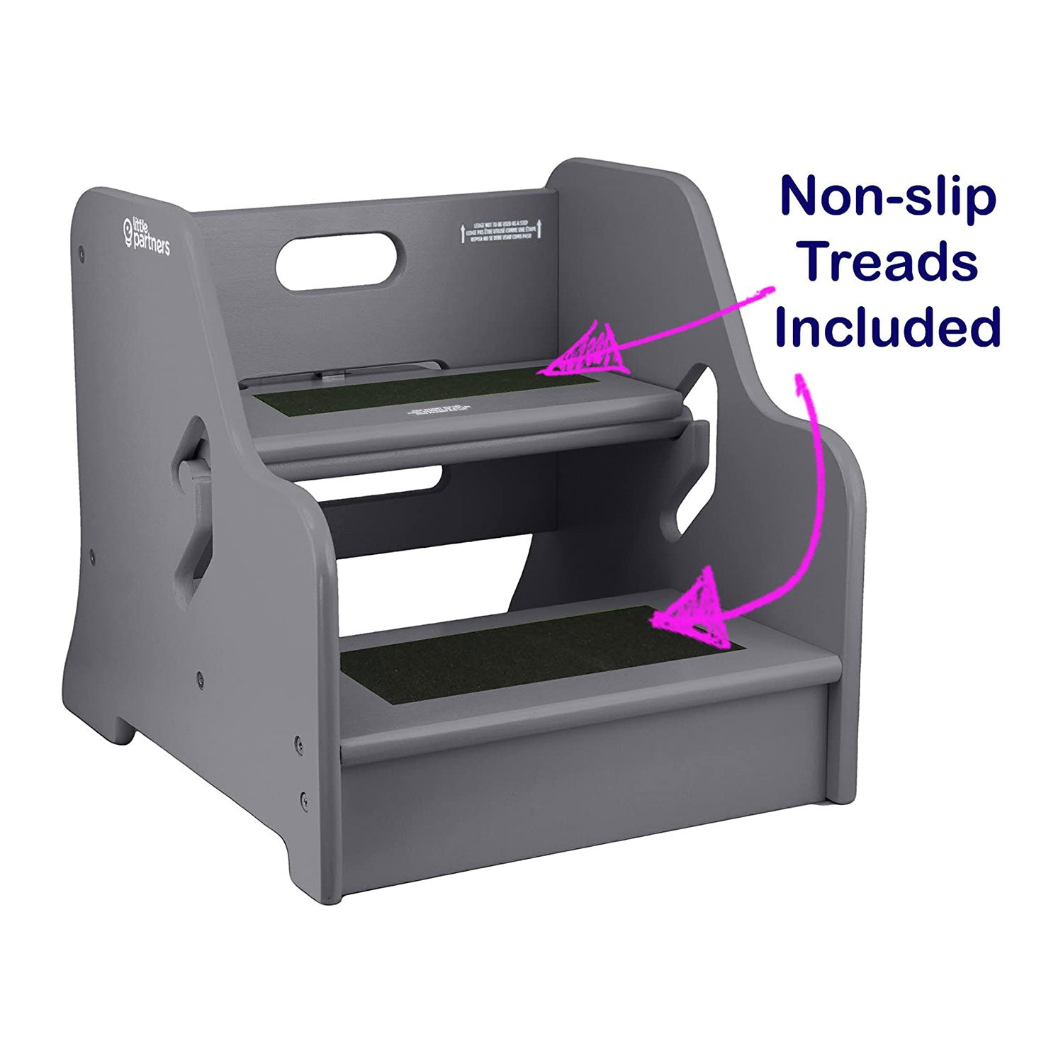 Little Partners Growing Adjustable Height Wooden Step Stool, Earl Grey (Used) - VMInnovations