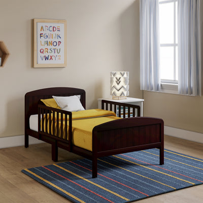 Rack Furniture Harrisburg Solid Wood Toddler Kids Bed with Side Rails, Cherry