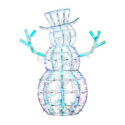 National Tree Company Iridescent 105 LED Lights Reindeer Decoration with Snowman