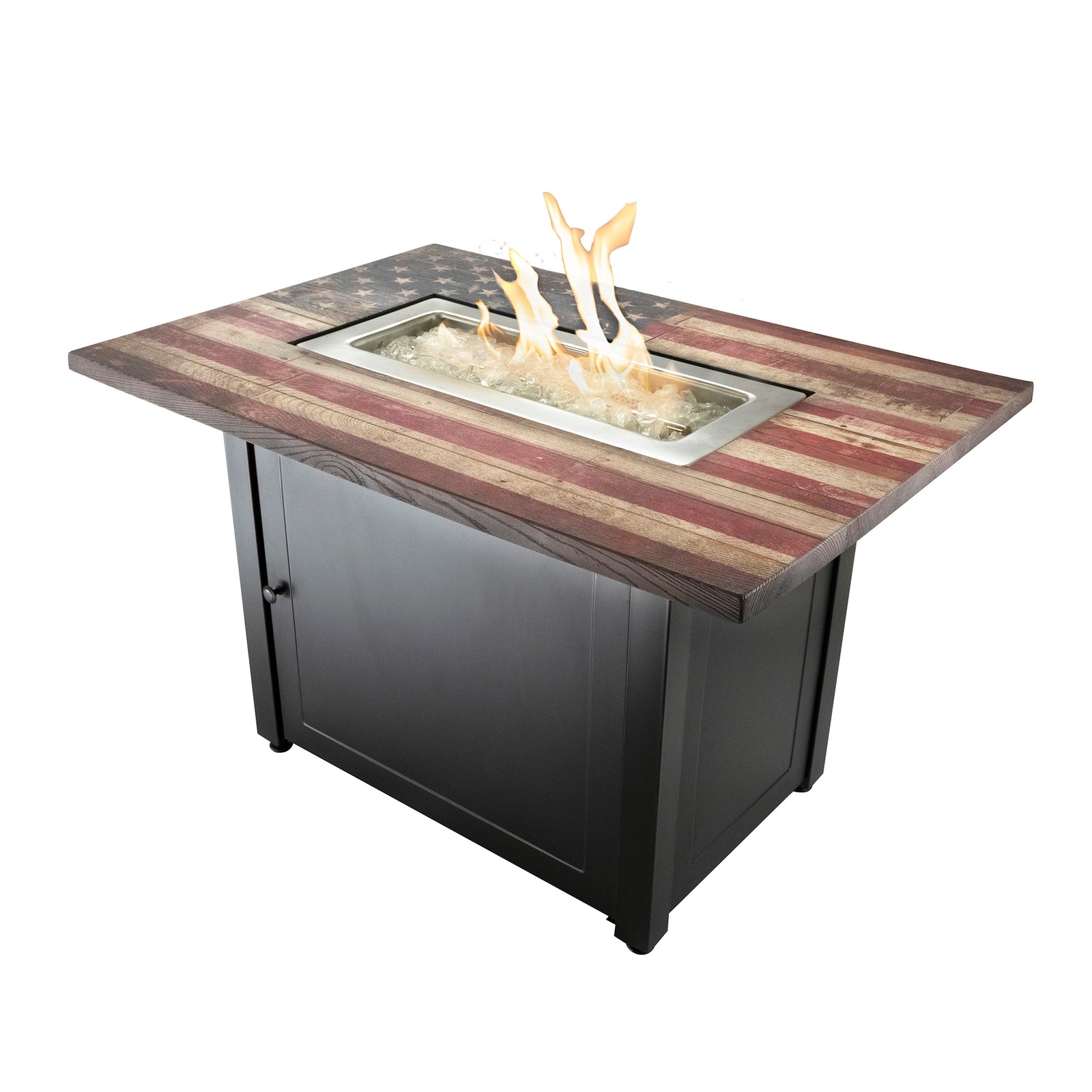 Endless Summer The Americana 40,000 BTU LP Gas Fire Pit w/ American Flag - VMInnovations
