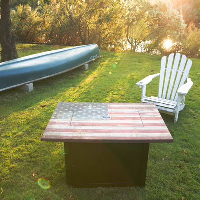Endless Summer The Americana 40x28 In Rectangular Patio Gas Fire Pit (Open Box) - VMInnovations