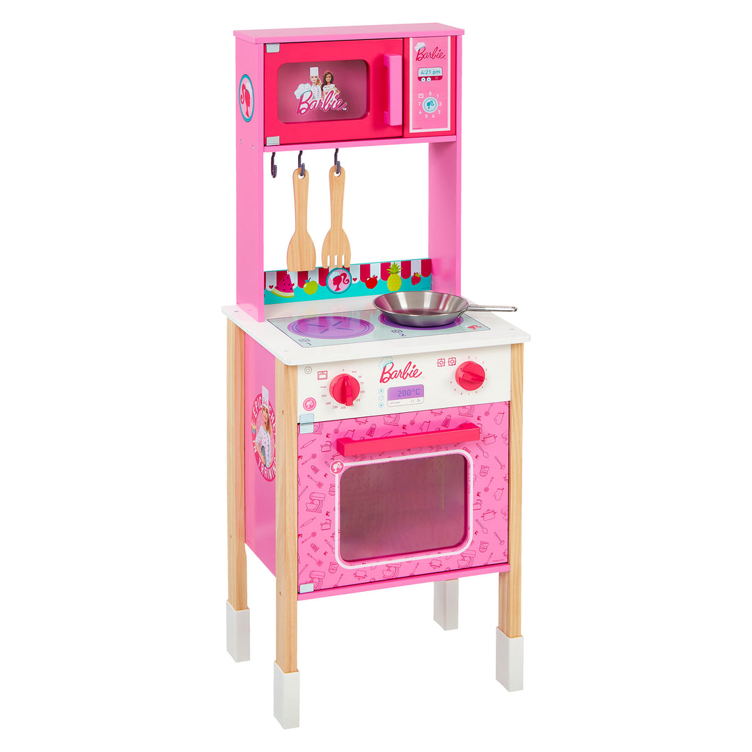 Theo Klein Barbie Epic Chef Wooden Pretend Play Toy Kitchen Playset for Kids 3+