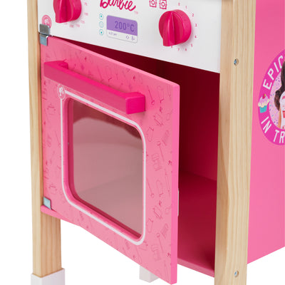 Theo Klein Barbie Epic Chef Wooden Pretend Play Toy Kitchen Playset for Kids 3+
