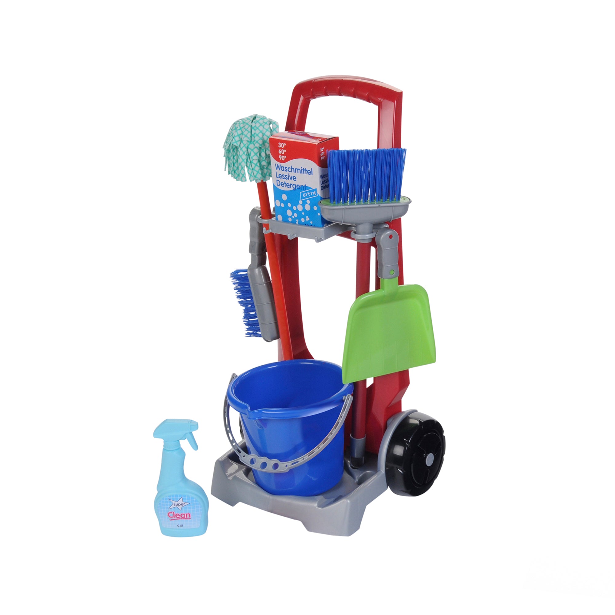 Theo Klein Cleaning Trolley w/ Miele Vacuum Toy for Ages 3 & Up, Red (Open Box) - VMInnovations