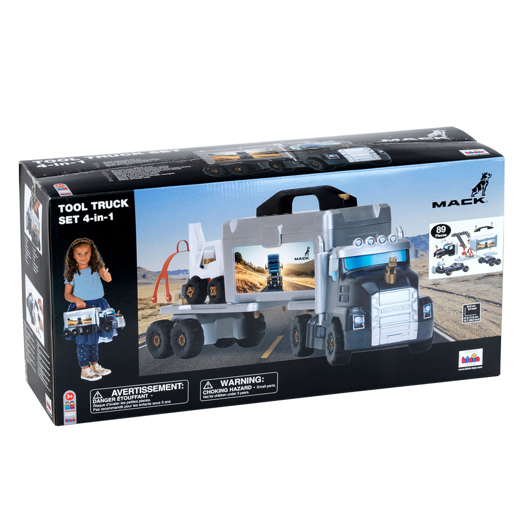 Theo Klein 89pc MACK Truck Semi 4 in 1 Tool Set Building Toy, Ages 3+ (Open Box)