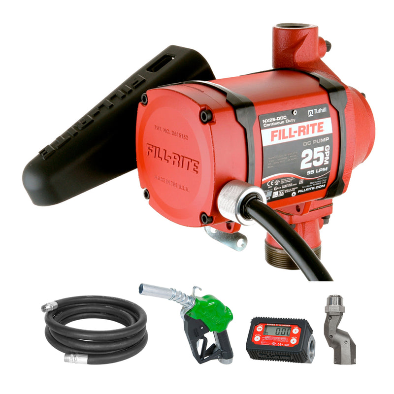 Fill Rite NX25-DDCNB-PX Transfer Pump Kit with Nozzle, Hose, and Digital Display