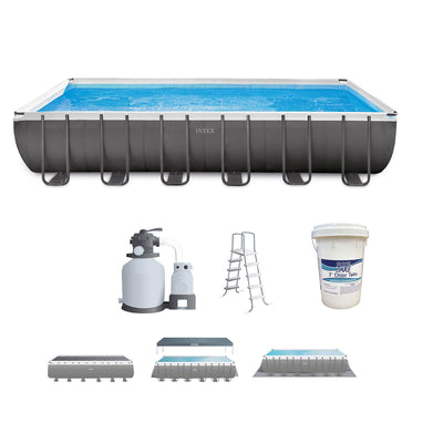 Intex 24 Ft x 12 Ft Ultra XTR Frame Swimming Pool with Pump & Chlorine Tablets
