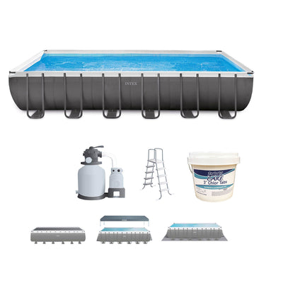 Intex 24' x 12' Ultra XTR Frame Swimming Pool with Pump and Chlorine Tablets