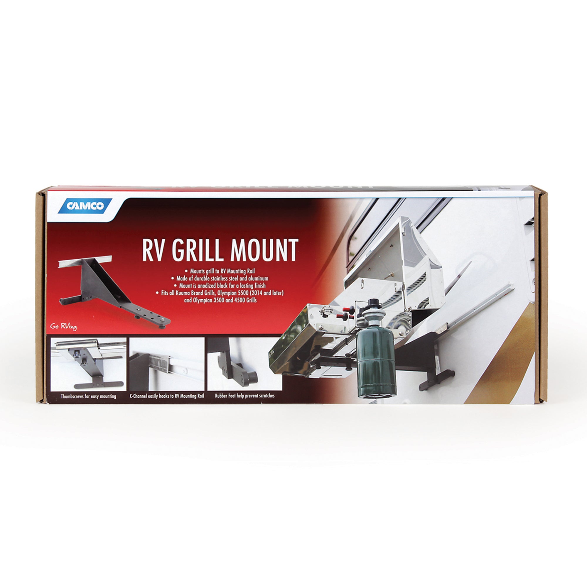 Camco Portable Outdoor BBQ Grill RV Mount w/ Nonslip Rubber Feet (Open Box)