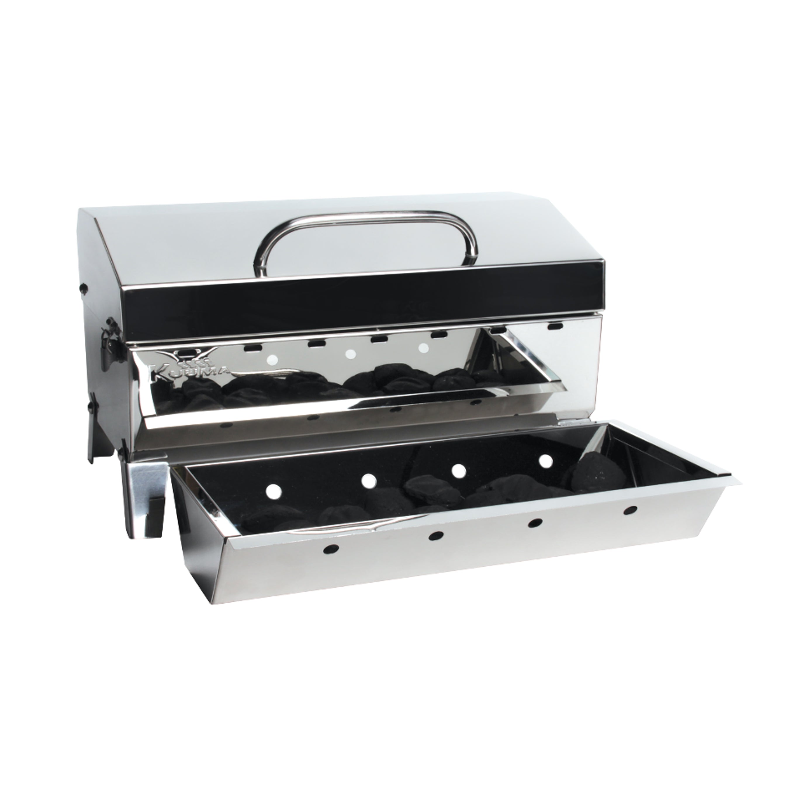 Kuuma Stow N' Go Portable Stainless Steel Charcoal Grill w/Fold Legs (Open Box) - VMInnovations
