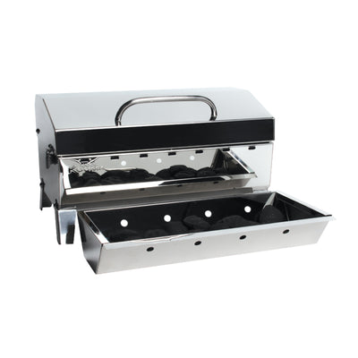 Kuuma Stow N' Go Portable Stainless Steel Charcoal Grill w/Fold Legs (Open Box) - VMInnovations
