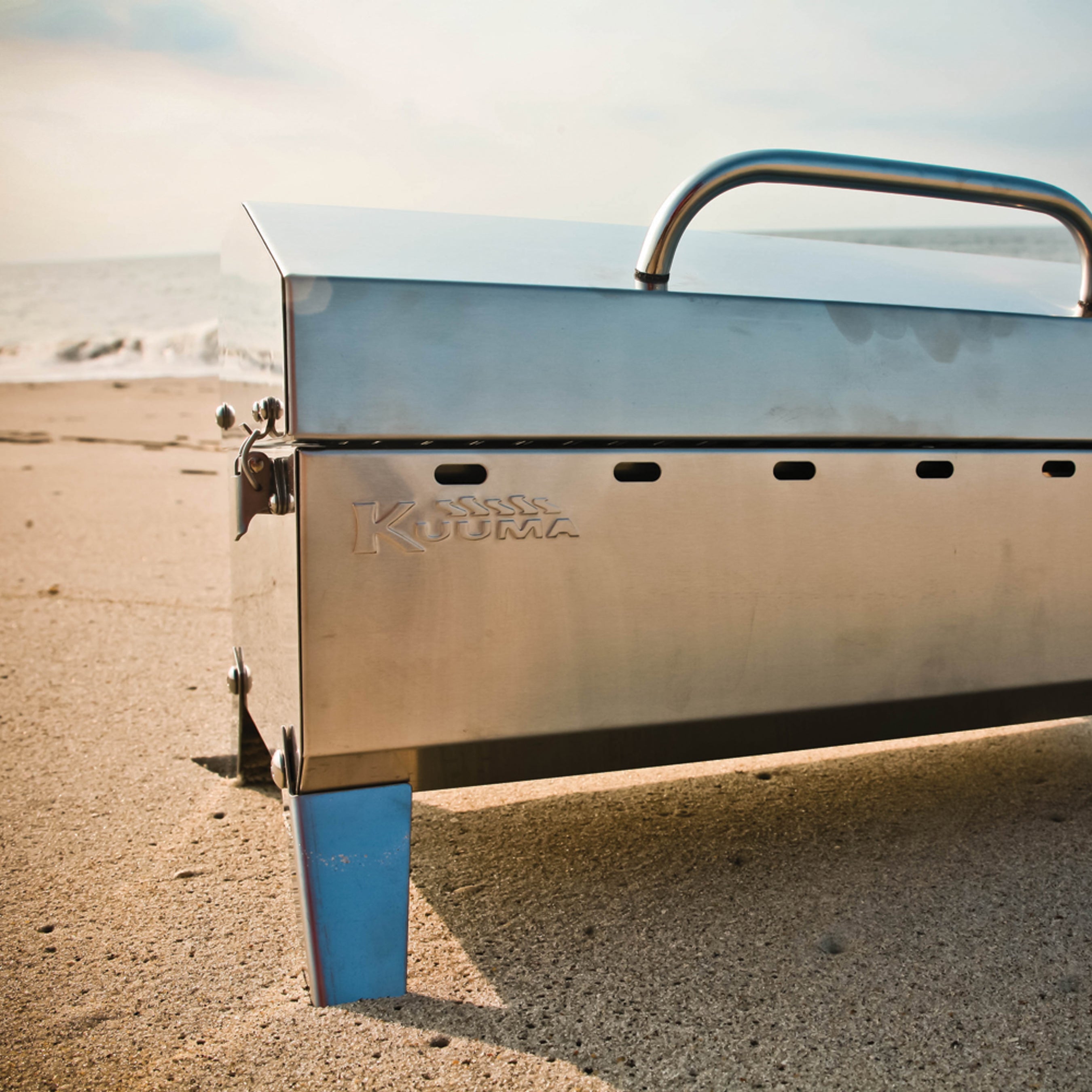 Kuuma Stow N' Go 160 Portable Stainless Steel Charcoal Grill w/ Foldable Legs