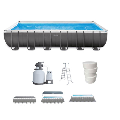 Intex 24 Feet x 12 Feet Ultra XTR Frame Swimming Pool with Pump & Chlorine Tabs