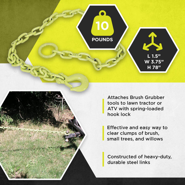 Brush Grubber Tugger Extreme Chain for Attaching Brush Grubber Tools (Open Box) - VMInnovations