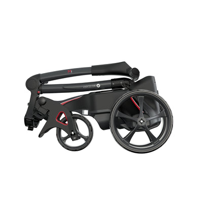 Motocaddy M1 DHC Electric Foldable Lightweight 3 Wheel Golf Caddy Cart, Red - VMInnovations