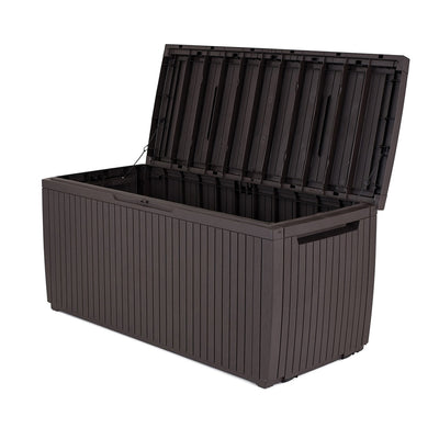 Keter Springwood 80 Gallon Resin Outdoor Storage Deck Box, Anthracite (Open Box)