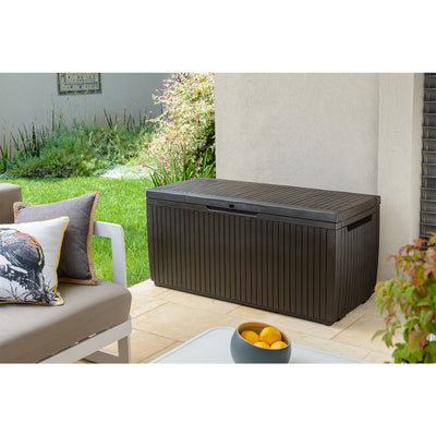 Keter 243547 Springwood 80 Gallon Resin Outdoor Storage Deck Box (For Parts)