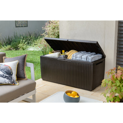 Keter 243547 Springwood 80 Gallon Resin Outdoor Storage Deck Box (For Parts)