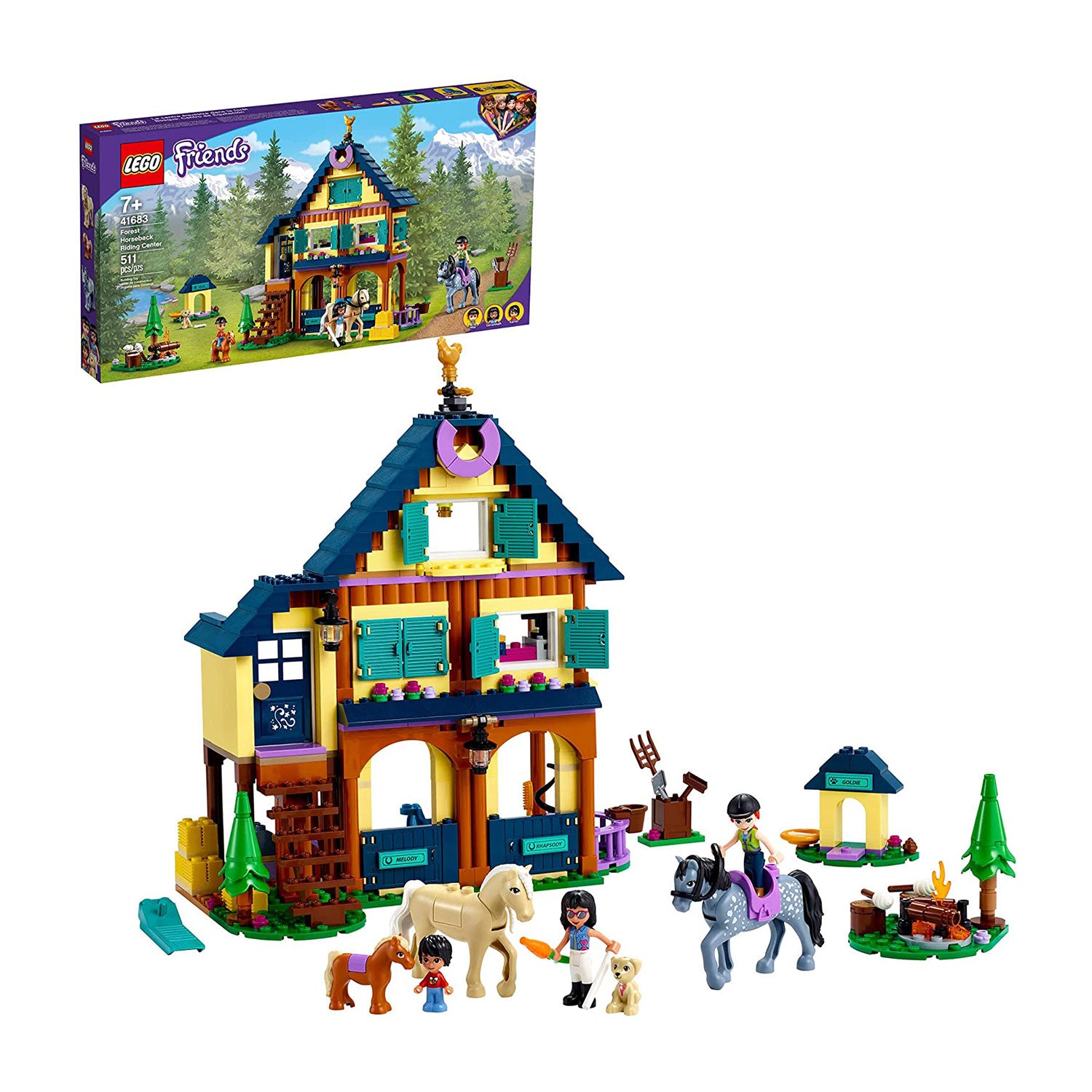 LEGO Friends 41683 Forest Horseback Riding Center 511 Piece Kit w/ 7 Minifigures