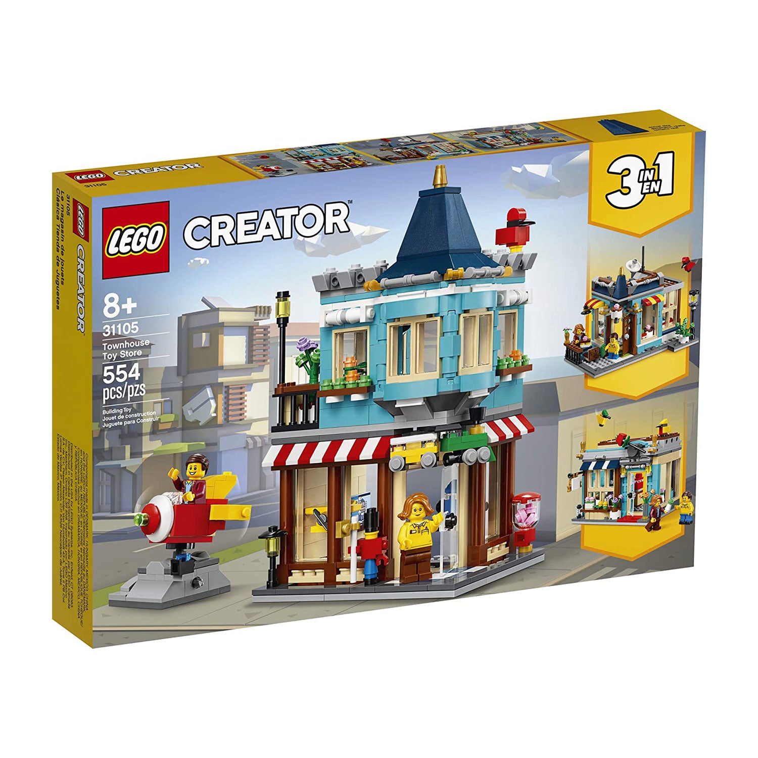 LEGO Creator 6288732 3 in 1 Townhouse Toy Store 544 Piece Kit with 2 Minifigures