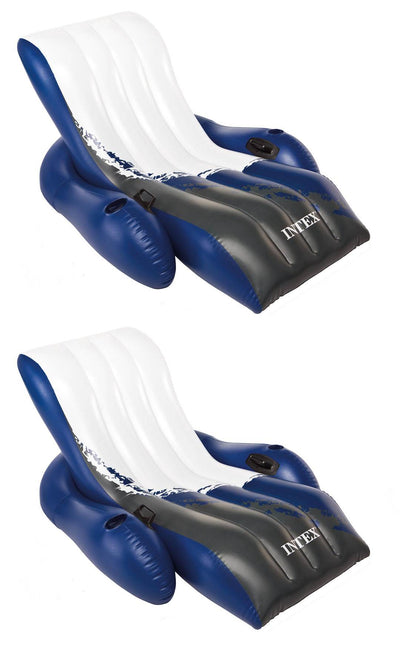 Intex Inflatable Floating Comfortable Recliner Lounges (2 Pack) (Open Box)