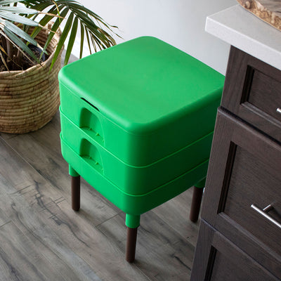 FCMP Outdoor Essential Living 6 Gallon Worm Composter Bin w/ Garden Trays (Used) - VMInnovations