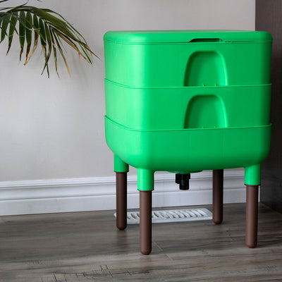 FCMP Outdoor Essential Living 6 Gallon Worm Composter Bin w/ Garden Trays (Used) - VMInnovations