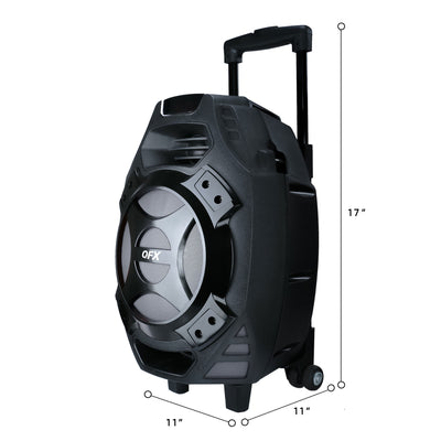 QFX 8" Rechargeable Bluetooth Party Speaker w/ Microphone and Remote (For Parts) - VMInnovations