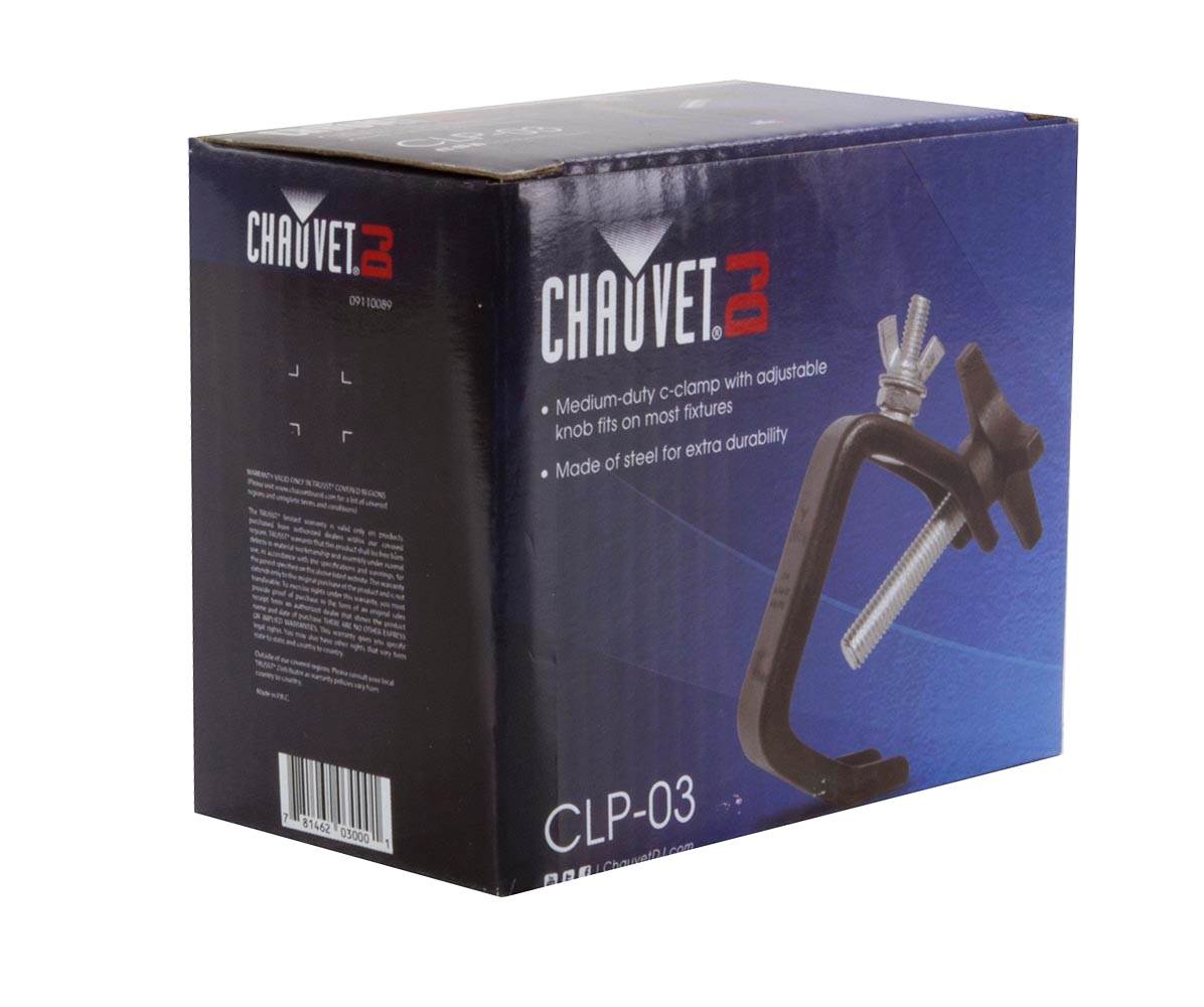 Chauvet CLP-03 Standard 6" C Clamp DJ 1-2" Truss Light Mounting 44 lbs Capacity (Open Box)
