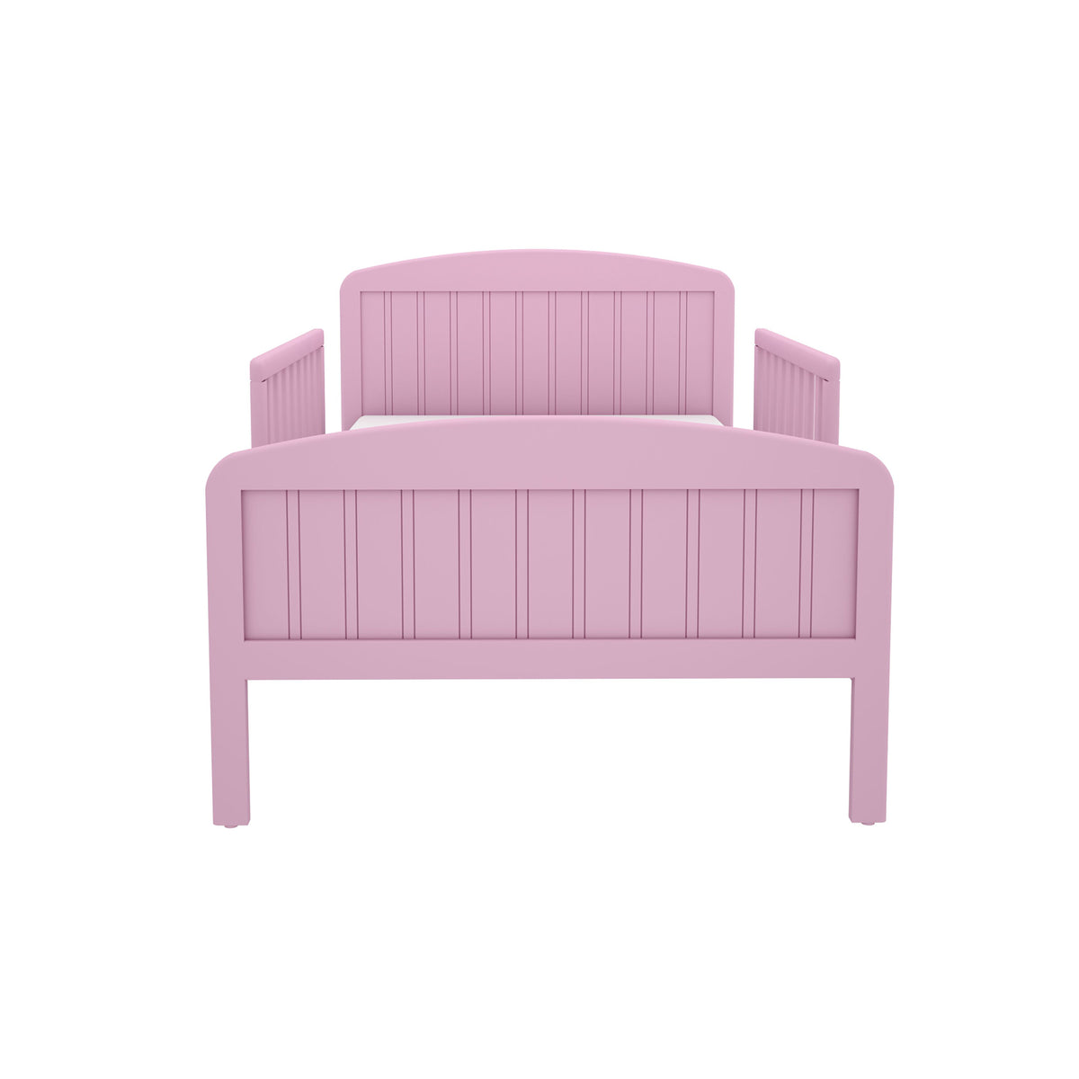 Rack Furniture Harrisburg Solid Wood Toddler Kids Bed with Side Rails, Pink - VMInnovations