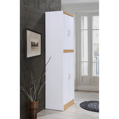 Hodedah HI224 Dining Room Storage 4 Door Kitchen Pantry China Cabinet(Open Box)