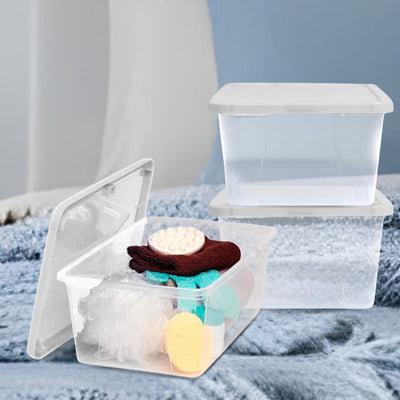 Homz 6 Qt Secure Latching Clear Plastic Storage Bin w/ Lid, (10 Pack) (Used)