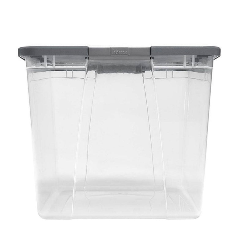 Homz 64 Qt Latching Large Clear Plastic Container Bin w/ Gray Lid (Open Box)