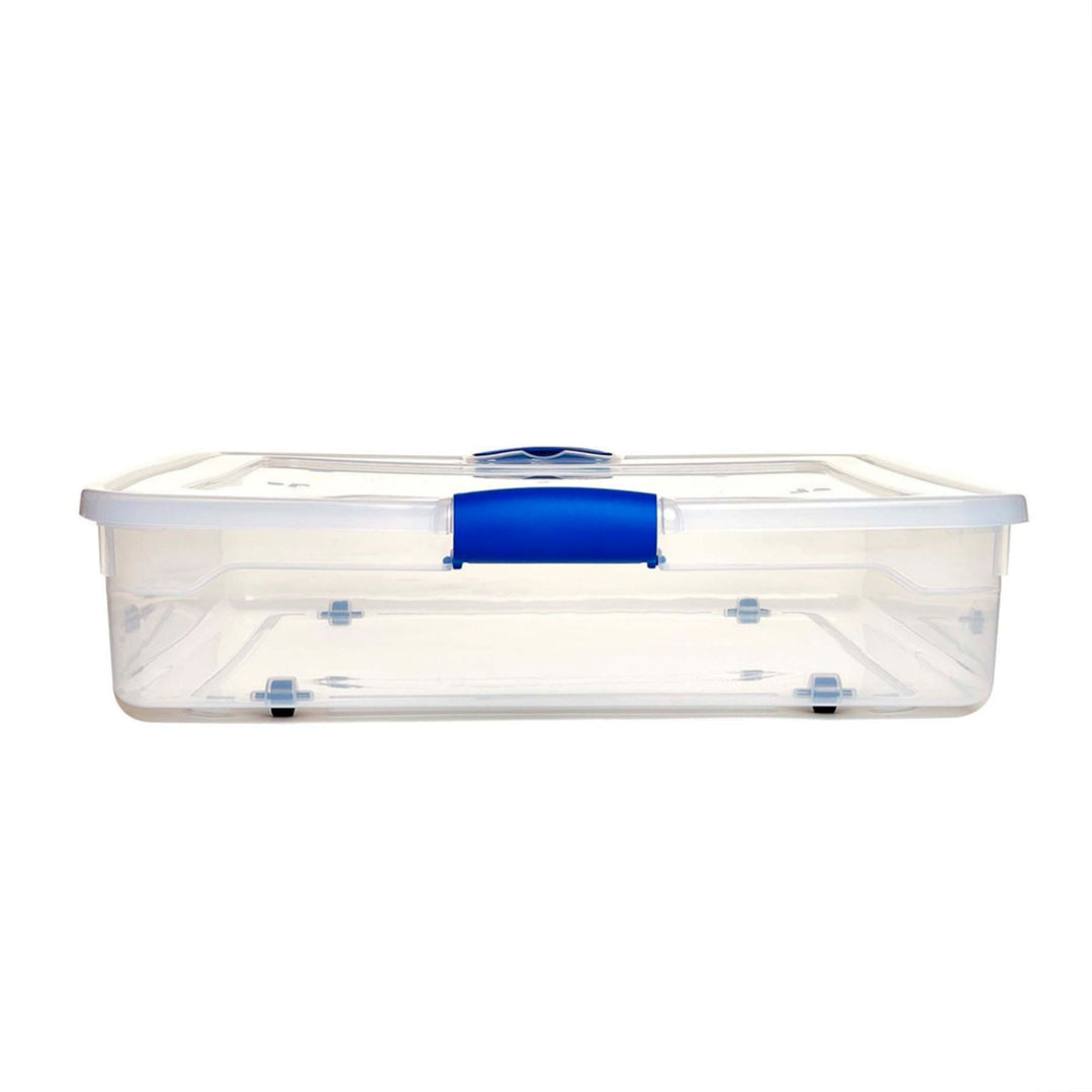 Homz 56 Quart Underbed Secure Latching Clear Plastic Container, (2 Pack) (Used)