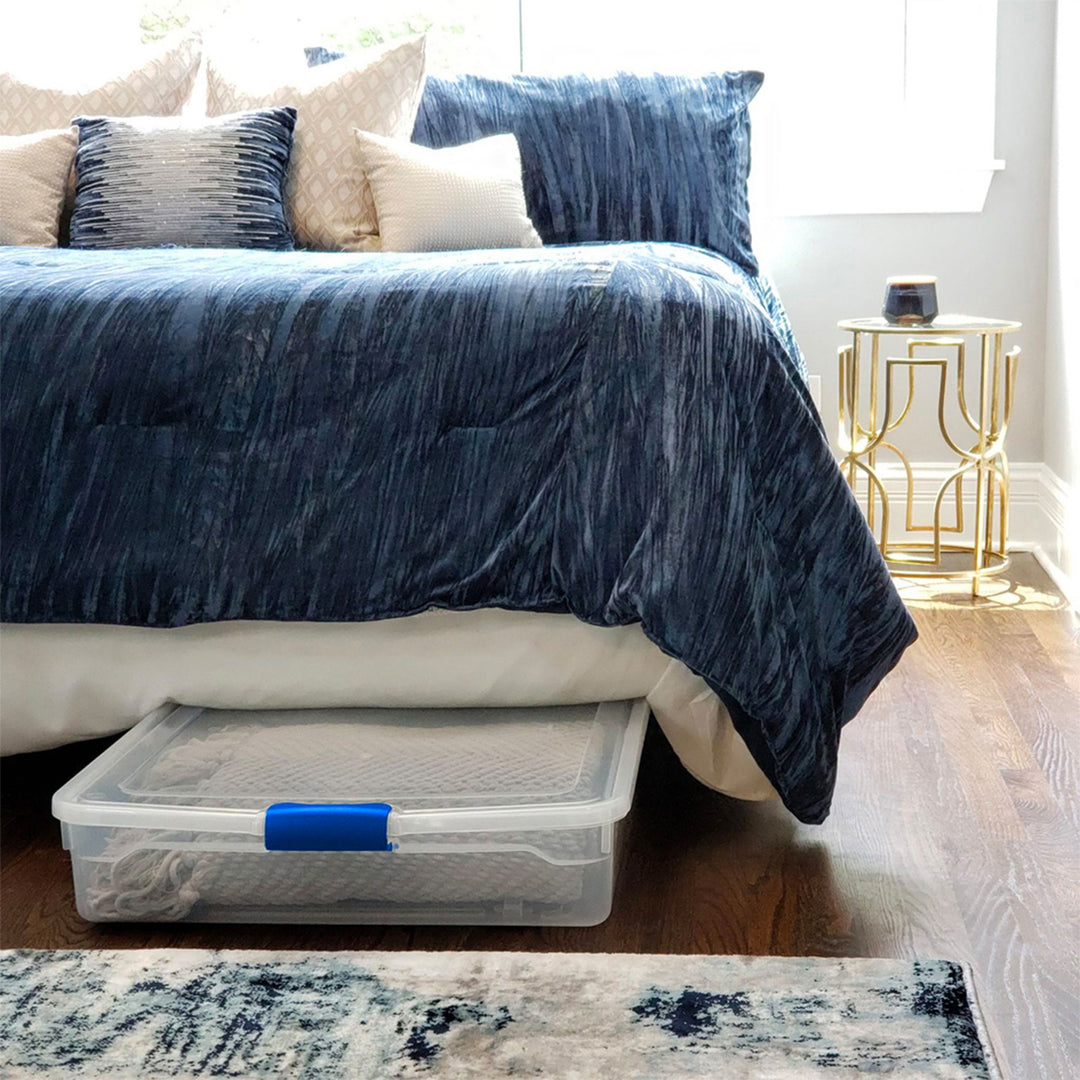 Homz 56 Quart Underbed Latching Clear Plastic Storage Container, (Two)(Open Box) - VMInnovations
