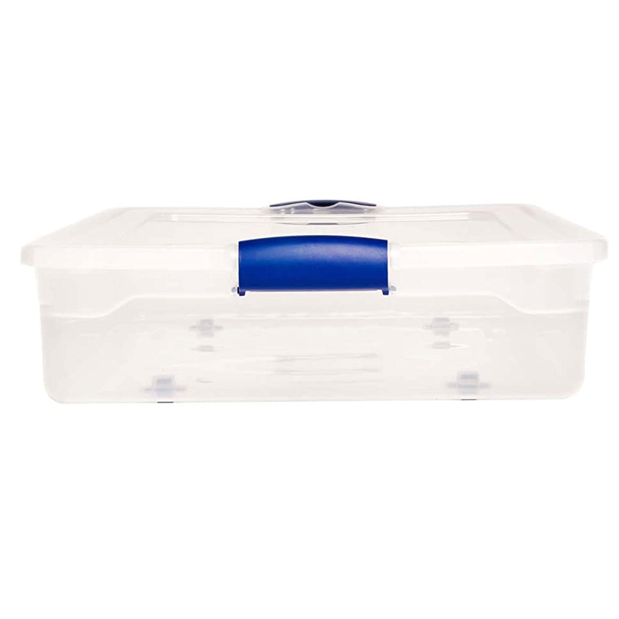 Homz 60 Quart Underbed Secure Latching Clear Plastic Storage Container, (2 Pack) - VMInnovations