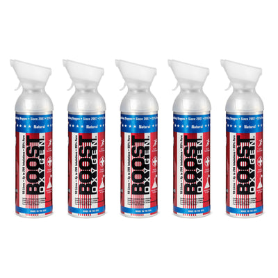 5 Pack 10L Boost Oxygen Stars and Stripes Pure Canned Oxygen Canister, Natural - VMInnovations