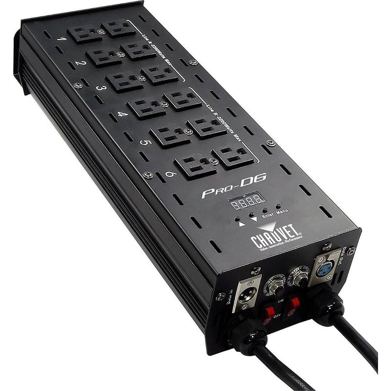 CHAUVET DJ Pro D6 6-Channel DMX-512 Dual 20A Power Dimmer Switch Relay Pack