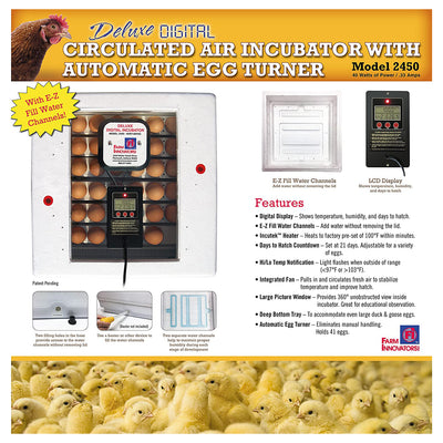 Farm Innovators Digital Circulated Air Incubator w/ Auto Egg Turner (Open Box)
