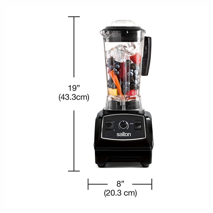 Salton Power 2 Liter 8 Blade Vortex Jar Table Top Blender, Black (Open Box)